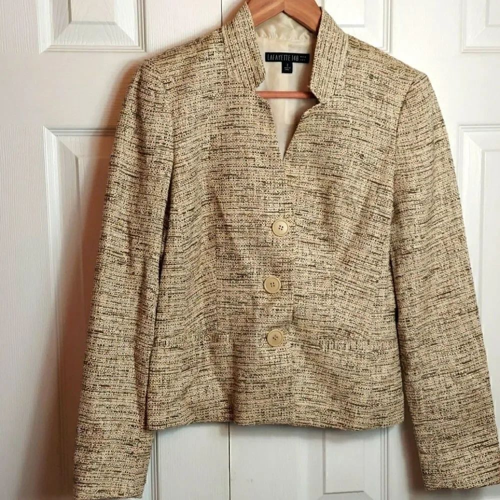 Lafayette 148 New York Tweed Blazer Sz 2